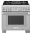 PRG364WLG Thermador 36" Pro Grand Commercial Depth Range with 4 Extra Low Star Burners and Grill - Stainless Steel