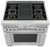PRG364WLG Thermador 36" Pro Grand Commercial Depth Range with 4 Extra Low Star Burners and Grill - Stainless Steel