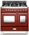 VCLFSGE365DR Verona Classic 36" Dual Fuel double Oven Range with 5 Sealed Burners - Gloss Red - CLEARANCE LAST ONE