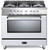 VPFSGG365W Verona 36" Prestige Series Gas Single Oven Range with 5 Sealed Gas Burners and Full Function Convection Oven - White