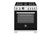 PRO304BFEPNET Bertazonni 30" Professional Series Dual Fuel Range with Electric Oven and 4 Brass Burners - Nero Black