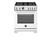 PRO304BFEPBIT Bertazonni 30" Professional Series Dual Fuel Range with Electric Oven and 4 Brass Burners - Bianco White