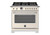 HER366BCFGMAVT Bertazonni 36" Heritage Series Gas Range with 6 Brass Burners and Griddle - Avorio Ivory