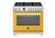 PRO366BCFEPGIT Bertazonni 36" Professional Series Dual Fuel Range with Electric Oven and 6 Brass Burners - Giallo Yellow