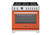 PRO366BCFEPART Bertazonni 36" Professional Series Dual Fuel Range with Electric Oven and 6 Brass Burners - Arancio Orange
