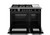 HER486BTFGMNET Bertazonni 48" Gas Range with 6 Brass Burners and Griddle - Heritage Series - Nero Black