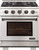 AKD3001LP NXR 30" Culinary Series Dual Fuel Range with 4 German Dual Power Burners and Cast Iron Grates - Liquid Propane - Stainless Steel