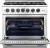 AKD3605 NXR 36" Culinary Series Dual Fuel Range with 6 German Dual Power Burners and Cast Iron Grates - Natural Gas - Stainless Steel