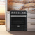 Forno FFSEL601230BLK Espresso Leonardo 30" Slide-In Electric Range with 4 Elements and Convection Fan Oven - Black