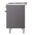Ilve UPD40FNMPMGG Nostalgie II 40" Dual Fuel Range with Double Ovens and Griddle - Natural Gas - Graphite Matte with Brass Trim