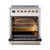 Ilve UPI304NMPWHG Nostalgie II 30" Induction Range with 4 Cooking Elements - White with Brass Trim