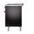 Ilve UP48FNMPBKGLP Nostalgie II 48" Dual Fuel Range with 8 Sealed Burners and Griddle - Liquid Propane - Glossy Black with Brass Trim