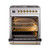Ilve UP30NMPSSG Nostalgie II 30" Dual Fuel Range with 5 Burners - Natural Gas - Stainless Steel with Brass Trim