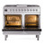 Ilve UPD40FNMPSSCLP Nostalgie II 40" Dual Fuel Range with Double Ovens and Griddle - Liquid Propane - Stainless Steel with Chrome Trim