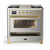 UM09FDNS3SSG Ilve Majestic II 36" Dual Fuel Range with 6 Burners and Griddle - Natural Gas - Stainless Steel with Brass Trim