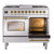 Ilve UPD40FNMPSSGLP Nostalgie II 40" Dual Fuel Range with Double Ovens and Griddle - Liquid Propane - Stainless Steel with Brass Trim