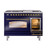 Ilve UP48FNMPMBG Nostalgie II 48" Dual Fuel Range with 8 Sealed Burners and Griddle - Natural Gas - Midnight Blue with Brass Trim