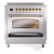 Ilve UPI366NMPSSG Nostalgie II 36" Induction Range with 6 Cooking Elements - Stainless Steel with Brass Trim