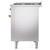 Ilve UP48FNMPSSG Nostalgie II 48" Dual Fuel Range with 8 Sealed Burners and Griddle - Natural Gas - Stainless Steel with Brass Trim