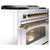 Ilve UP36FNMPSSG Nostalgie II 36" Dual Fuel Range with 6 Burners and Griddle - Natural Gas - Stainless Steel with Brass Trim