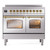 Ilve UPDI406NMPSSG Nostalgie II 40" Induction Range with 6 Cooking Elements - Stainless Steel with Brass Trim