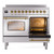 Ilve UPDI406NMPSSG Nostalgie II 40" Induction Range with 6 Cooking Elements - Stainless Steel with Brass Trim
