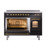 Ilve UPI486NMPBKG Nostalgie 48" Induction Range with 6 Cooking Elements - Glossy Black with Brass Trim