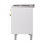 Ilve UP48FNMPWHGLP Nostalgie II 48" Dual Fuel Range with 8 Sealed Burners and Griddle - Liquid Propane - White with Brass Trim