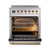 Ilve UPI304NMPSSG Nostalgie II 30" Induction Range with 4 Cooking Elements - Stainless Steel with Brass Trim
