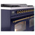 Ilve UPD40FNMPMBG Nostalgie II 40" Dual Fuel Range with Double Ovens and Griddle - Natural Gas - Midnight Blue with Brass Trim