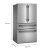 KitchenAid KRMF336SPS 36" 4 Door French Door Refrigerator Internal Water Dispenser and Ice Maker 30 cu. Ft. - PrintShield Stainless Steel