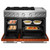 KitchenAid KFDD948SSC 48" Commercial-Style Dual Fuel Range with Griddle - Scorched Orange