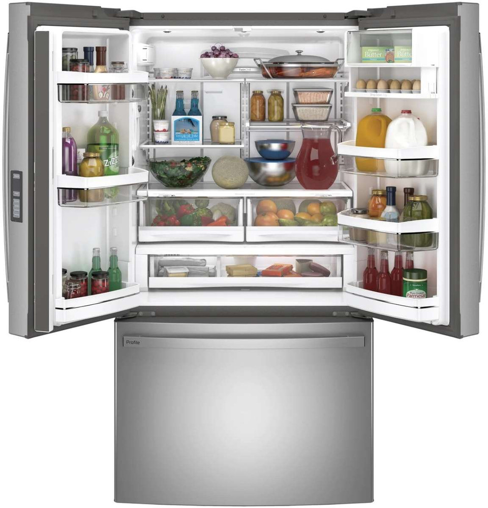 PWE23KYNFS GE Profile 36" 23.1 Cu. Ft. Counter Depth French Door Refrigerator Fingerprint