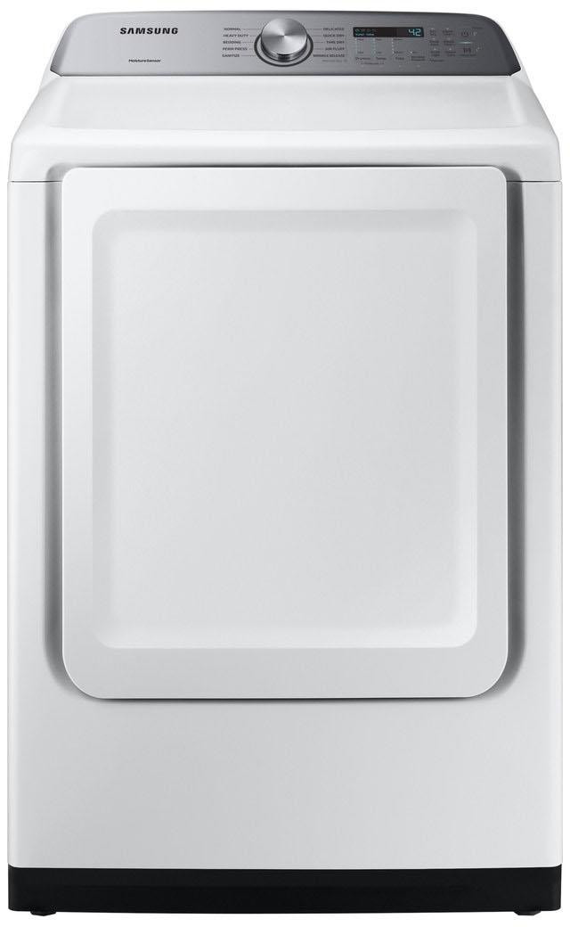DVE50R5200W Samsung 27" Smart Care Electric Front-Load Dryer with Steam 10 Preset Drying Cycles and Sensor Dry - White