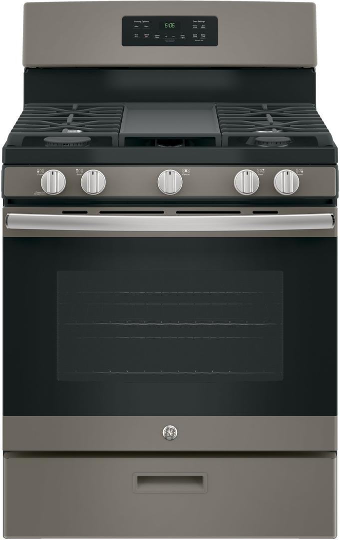 GE JGBS66EEKES 30" Free-Standing Gas Range with Edge to Edge Cooktop - Slate