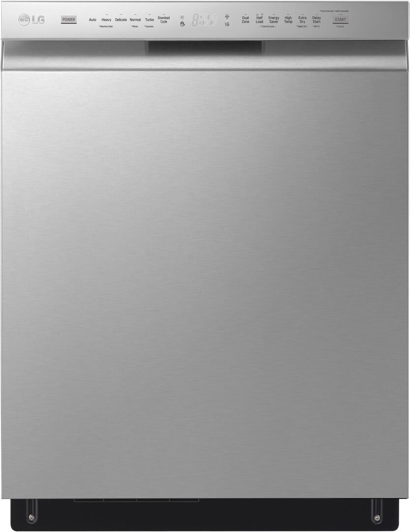 LDFN4542S LG 24" Front Control Dishwasher with Pocket Handle - 48 dBA - PrintProof Stainless Steel