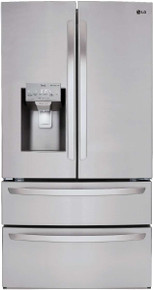 LG LMXS28626S 36" 4 Door French Door Refrigerator with Slim SpacePlus Ice System 27.8 cu. ft.- PrintProof Stainless Steel