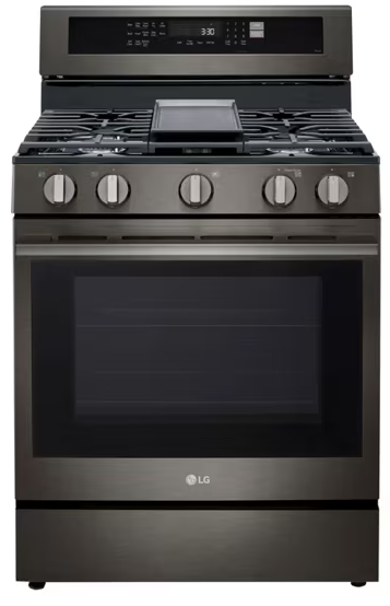 LG LRGN6325Z 30" Smart Gas Range with AirFry and InstaView - Black Stainless Steel