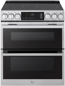 LG Studio LTIS7338XE 30" Induction Slide-In Range with Double Oven and AirFry 7.3 cu. Ft. - Print Proof Stainless Steel
