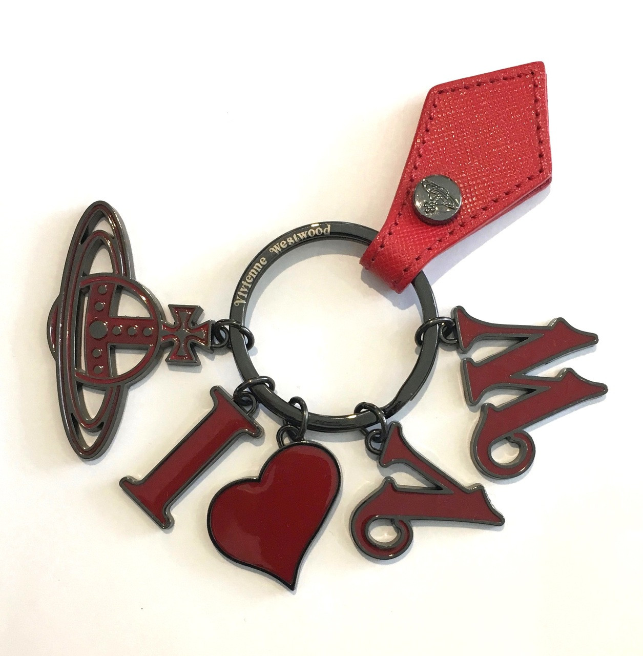 Vivienne Westwood I-HEART-VW Keyring red - STUDIO BRILLANTINE