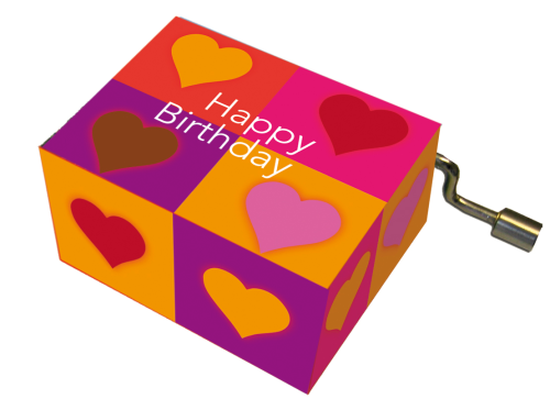 Music Box Happy Birthday squareshearts