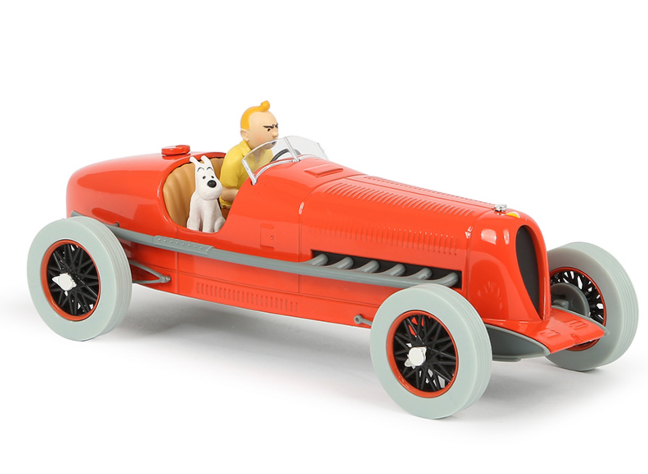 TINTIN voiture de course bolide rouge cigares du pharaon auto struppi snowy  figure figurine