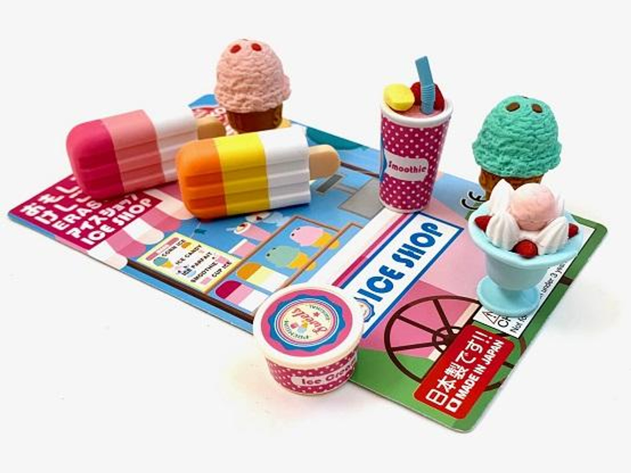 Ice Cream Shop Erasers and Puzzle Set
