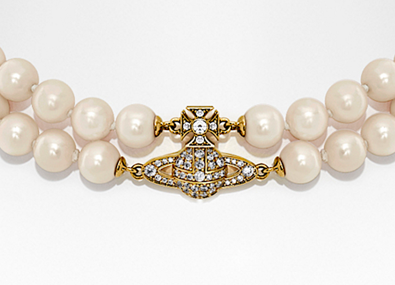 アクセサリーその他 Graziella Pear Chocker Necklace Vivienne Westwood Graziella Pearl Choker gold-creamrose