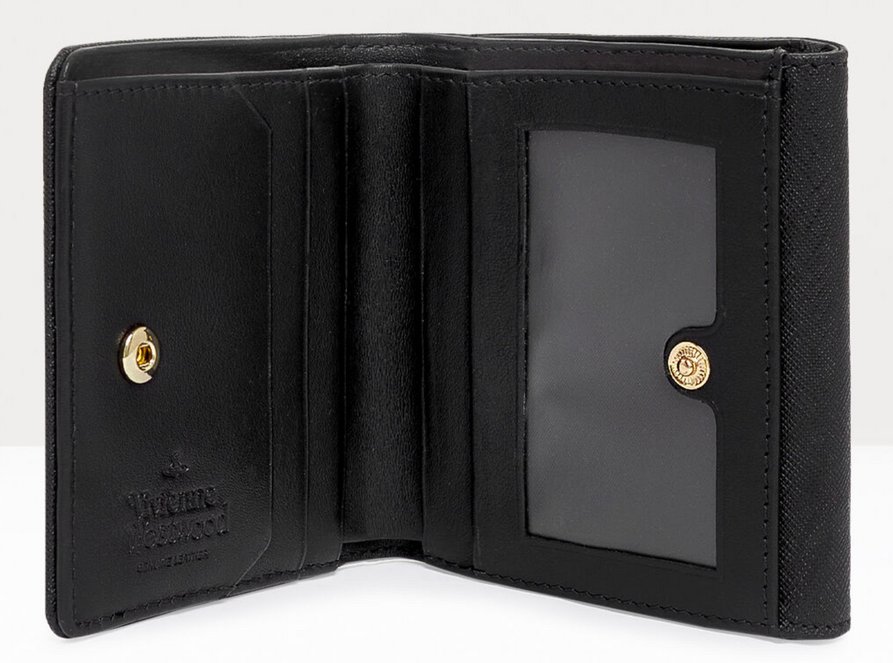 ☆人気☆【Vivienne Westwood】☆Small Logo Wallet Black☆ Vivienne Westwood Saffiano Small Wallet black