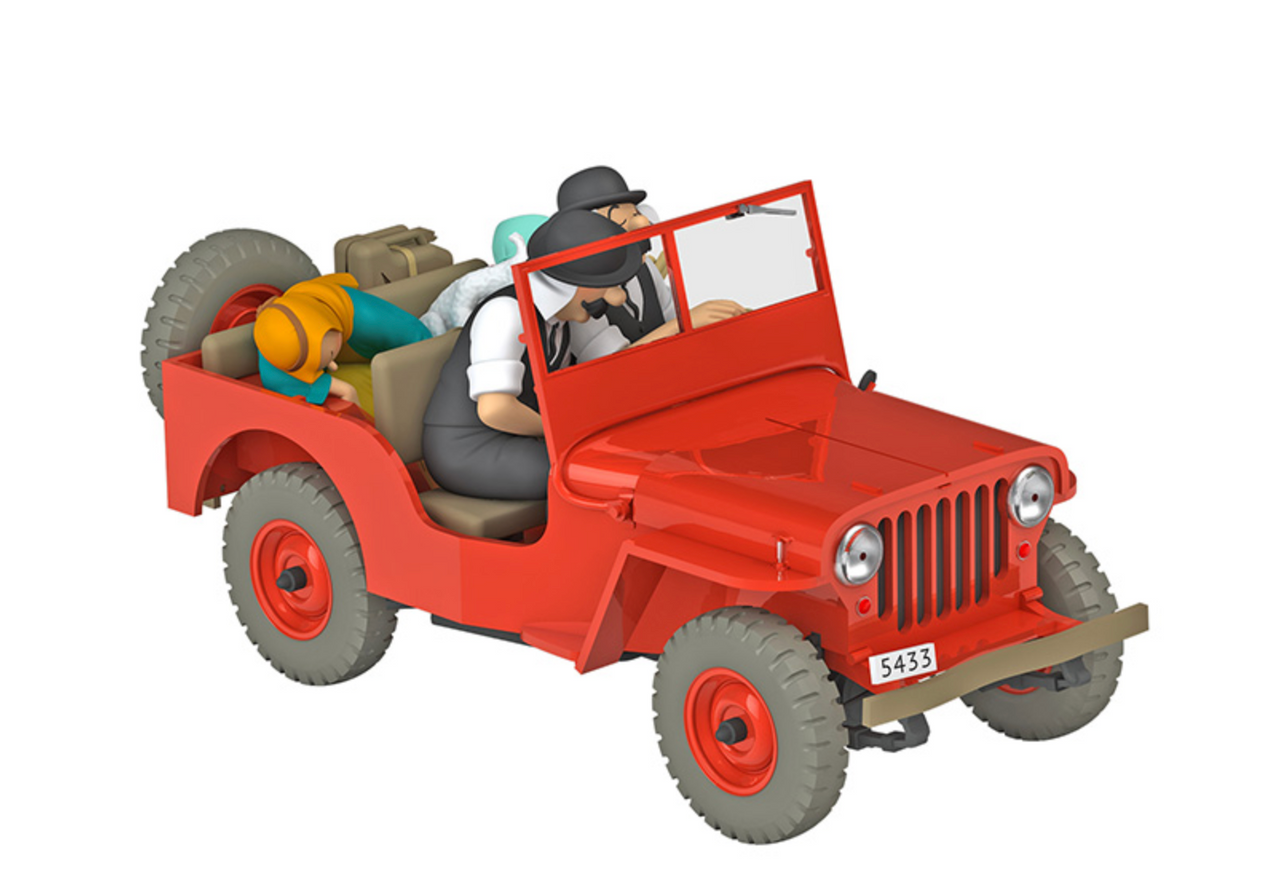 Tintin Car 1/24 Scale / Red Willys Jeep / Land of Black Gold