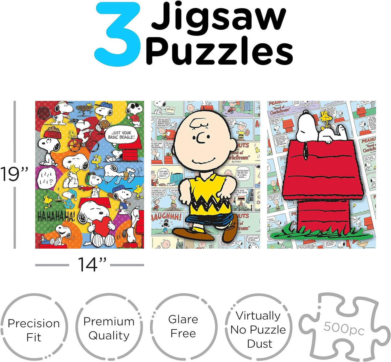 Peanuts Set of 3 Puzzles / 500 piece