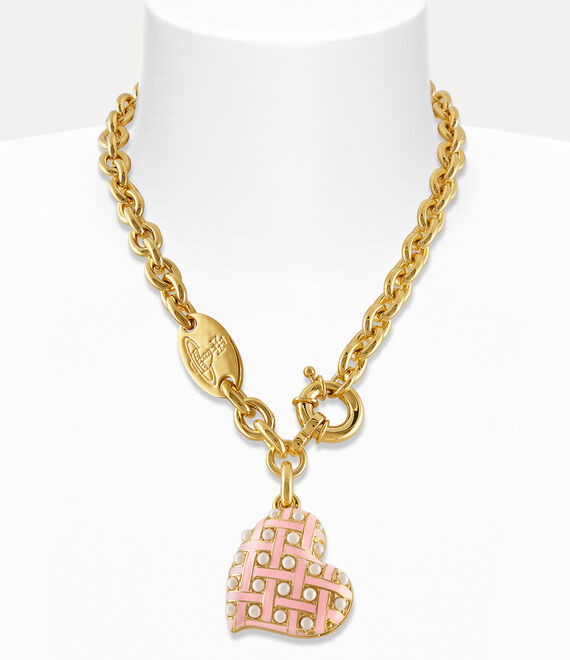Vivienne Westwood Heart Locket Valentine's goldNecklace rhodium