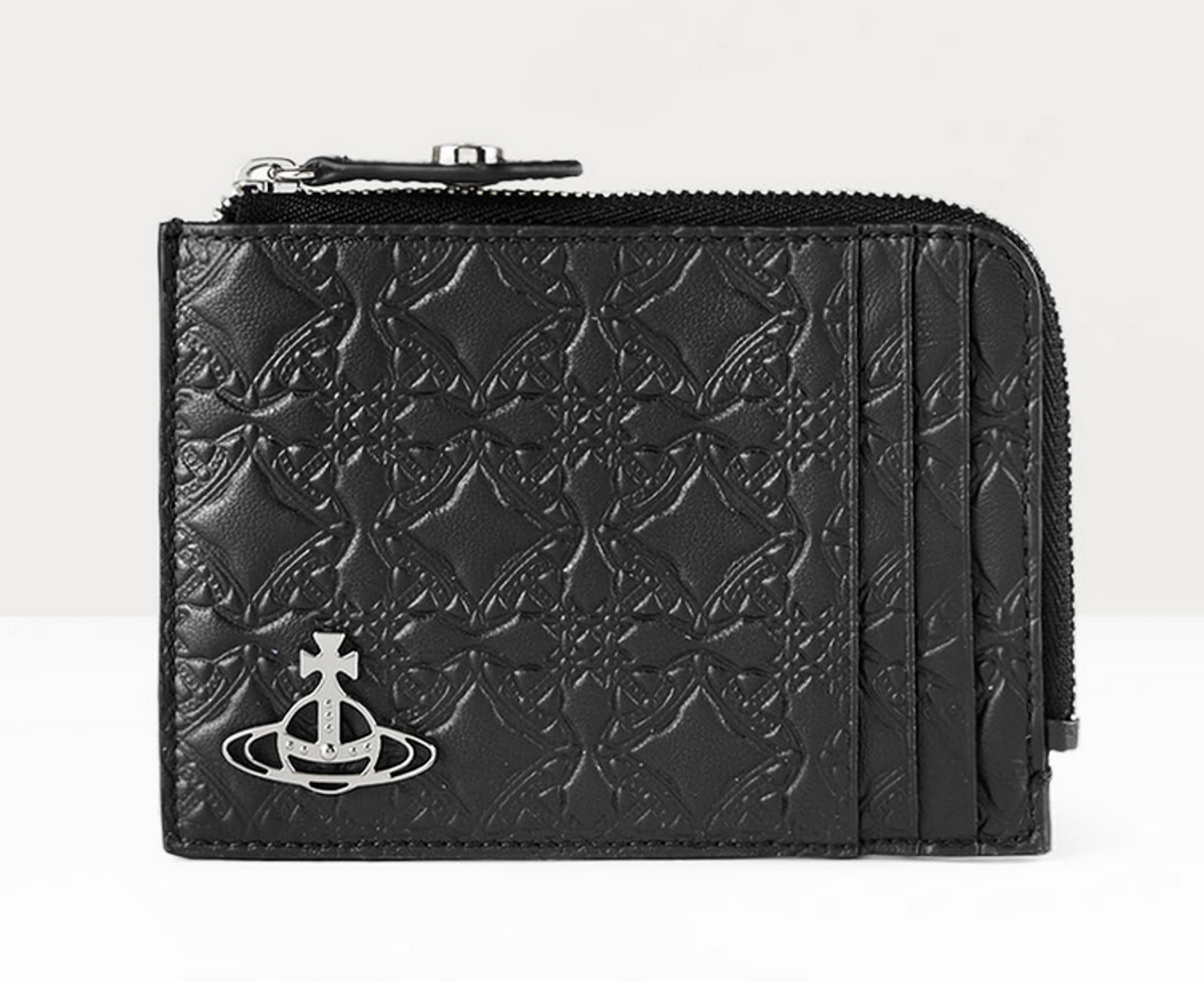 Vivienne Westwood正規品/送料関税込み Zipper Card Wallet Vivienne Westwood Embossed Card Holder Zip blacket black