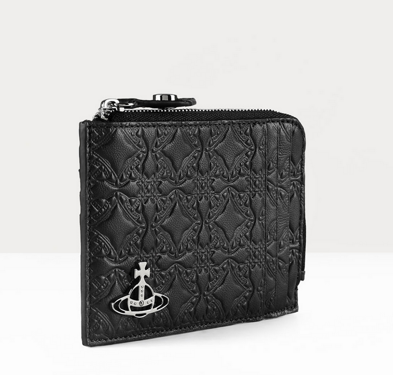 ★Vivienne Westwood★ 25SS Vivienne Westwood Card Wallet Bla Vivienne Westwood Embossed Card Holder Zip blacket black